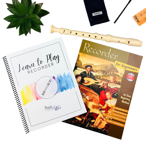 Learn to Play Recorder Booklet, Recorder for Beginners book, Recorder and accessories