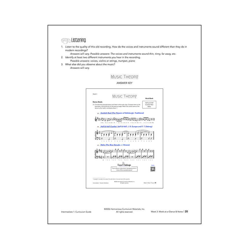 Curriculum Guide Answer Key