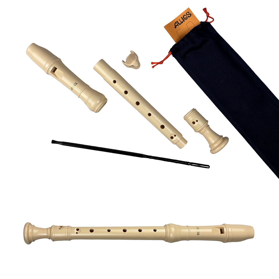 Aulos 3-piece Soprano Student recorder with case and accessories