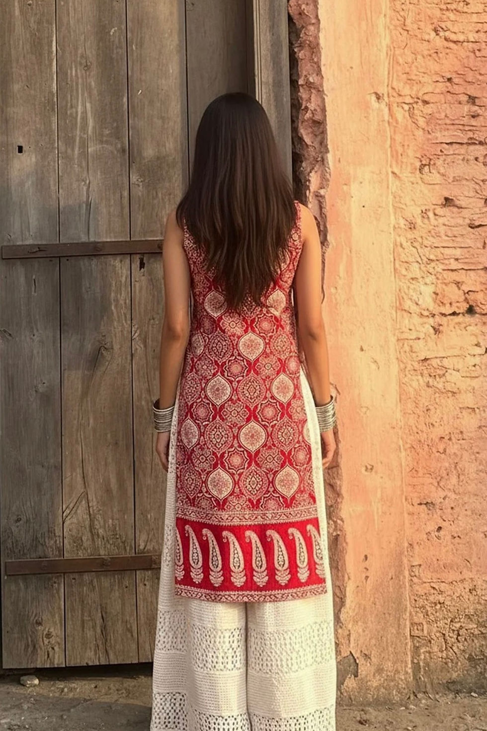 Thumbnail: Women Paisley Printed Square Neck Kurta