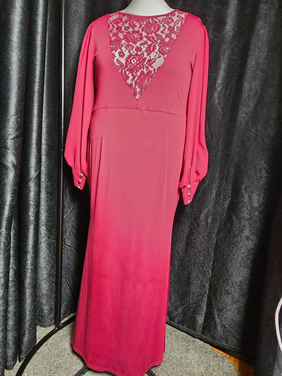 Thumbnail: Burgundy Reversible Neck Midi Dress-reversed
