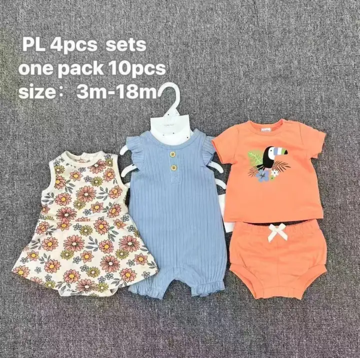 Coffret "Douceur Printanière" : Ensemble 4 pièces (Robe-bloomer, Combi-