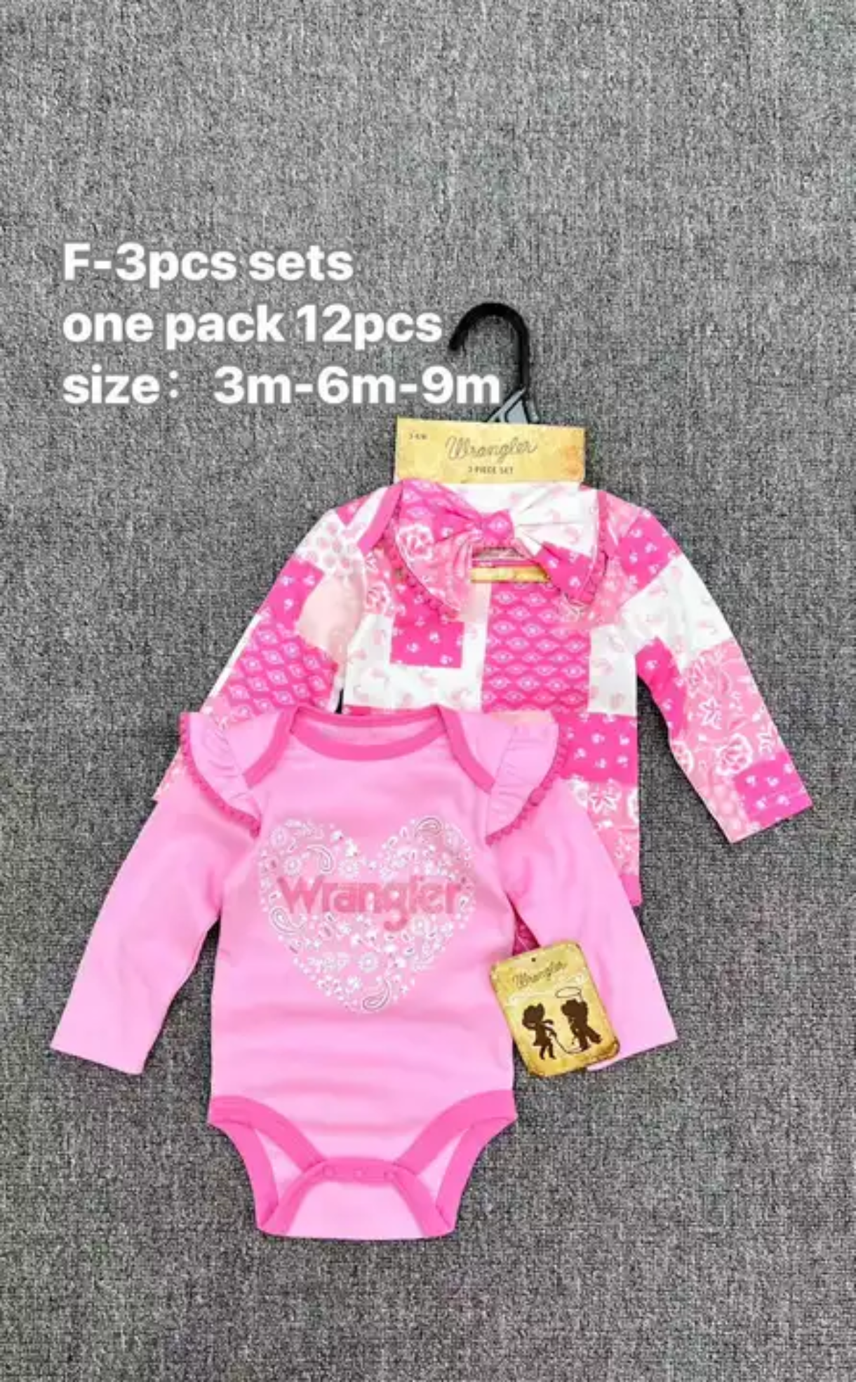 🤠 Coffret "Petite Cow-girl" : Ensemble Wrangler & Nœud Assorti