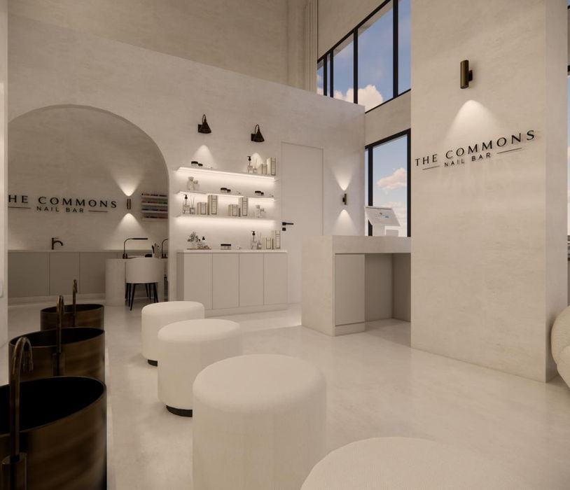 The Commons Nail Bar reception and retail area by Wyatt + Weisz