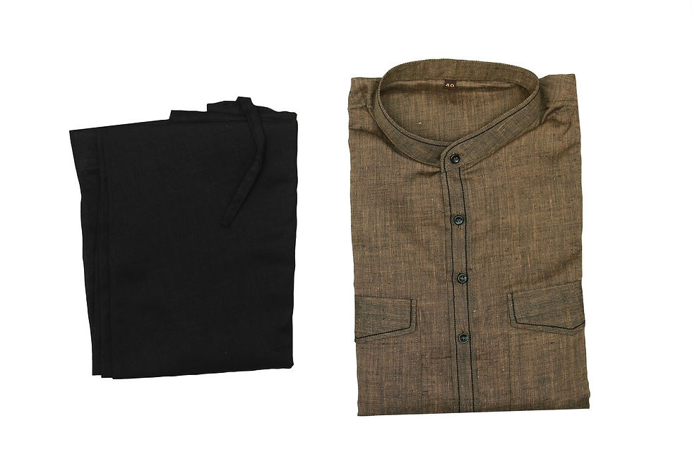 Thumbnail: Pathani Kurta Set, Brown