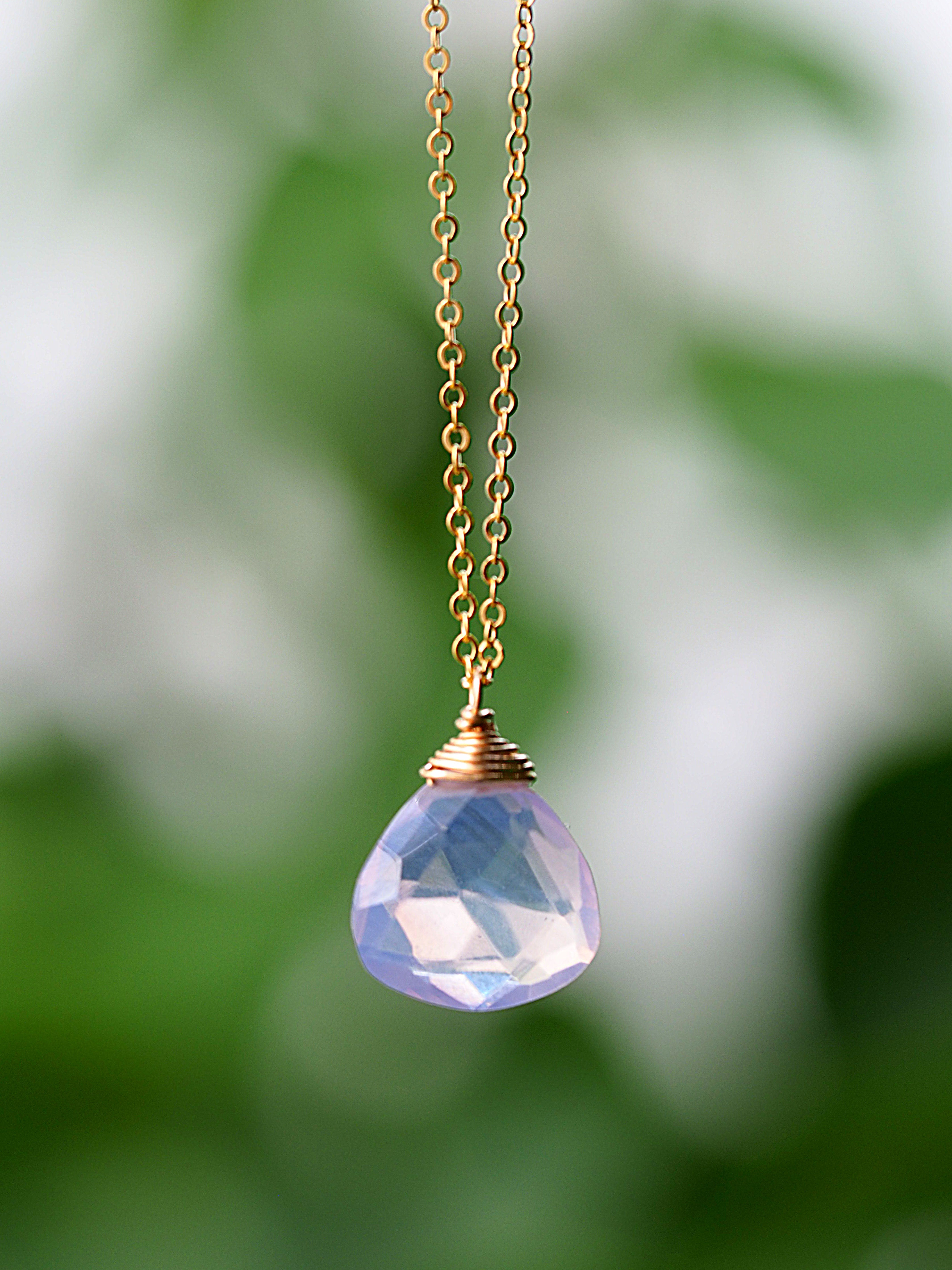 Collar cuarzo lavanda genuino