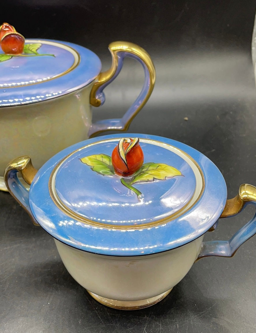 Thumbnail: Moritaki Lusterware Teapot, Sugar, Creamer