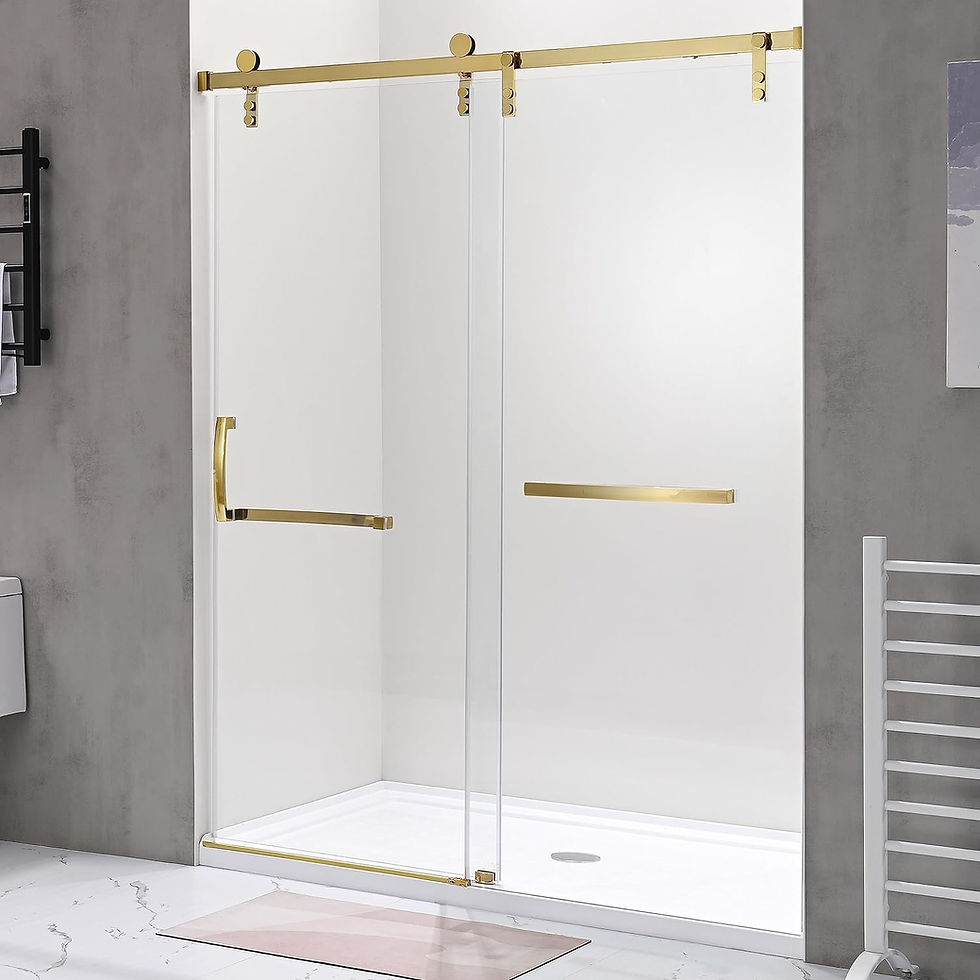 Thumbnail: Frameless Shower Door Modern with Towel bars