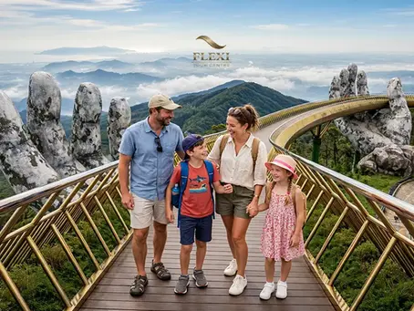 Australian family holiday trip to Vietnam with Flexi Tour Centre. Da Nang Bana Hill Golden Bridge