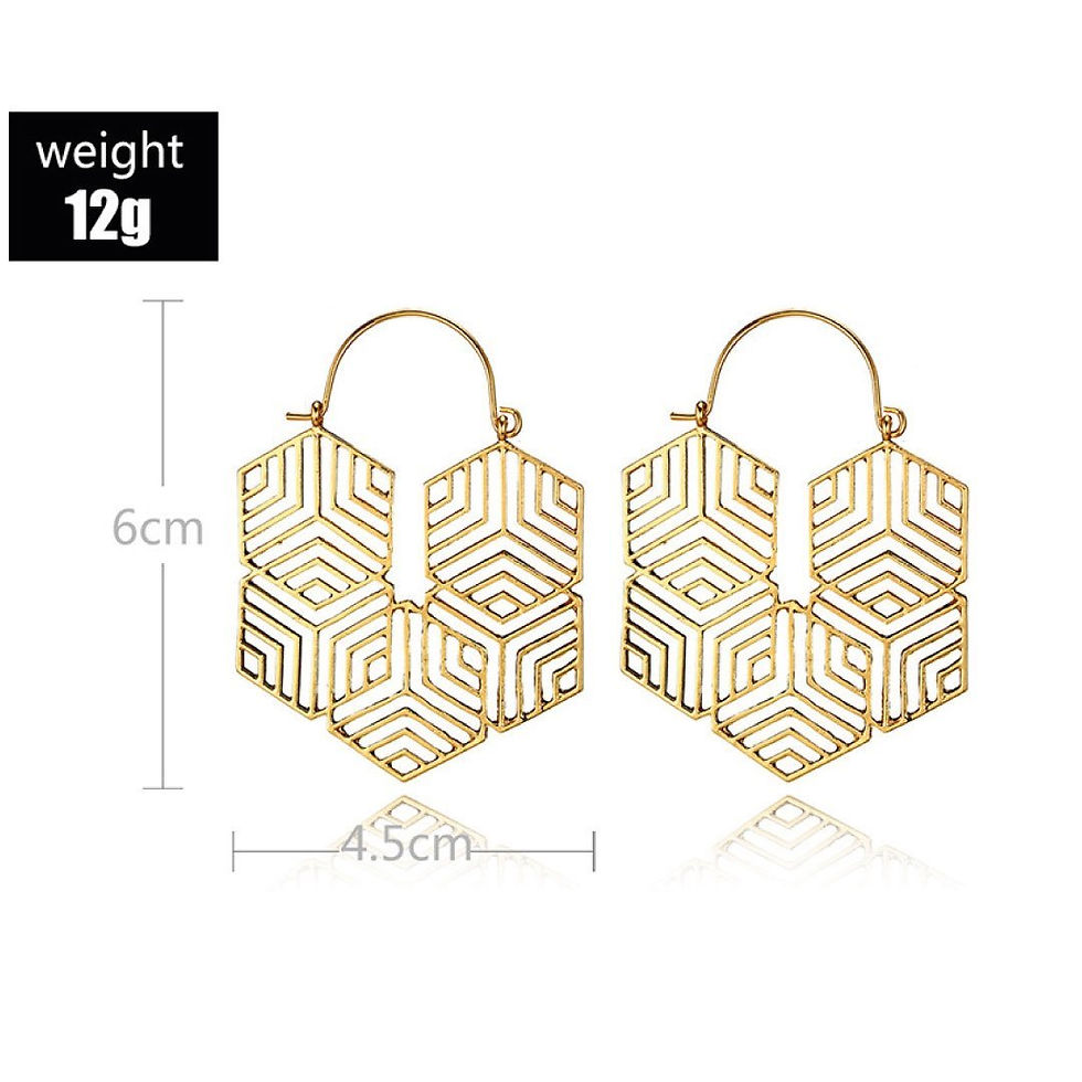 Thumbnail: Hex -Gold Earrings