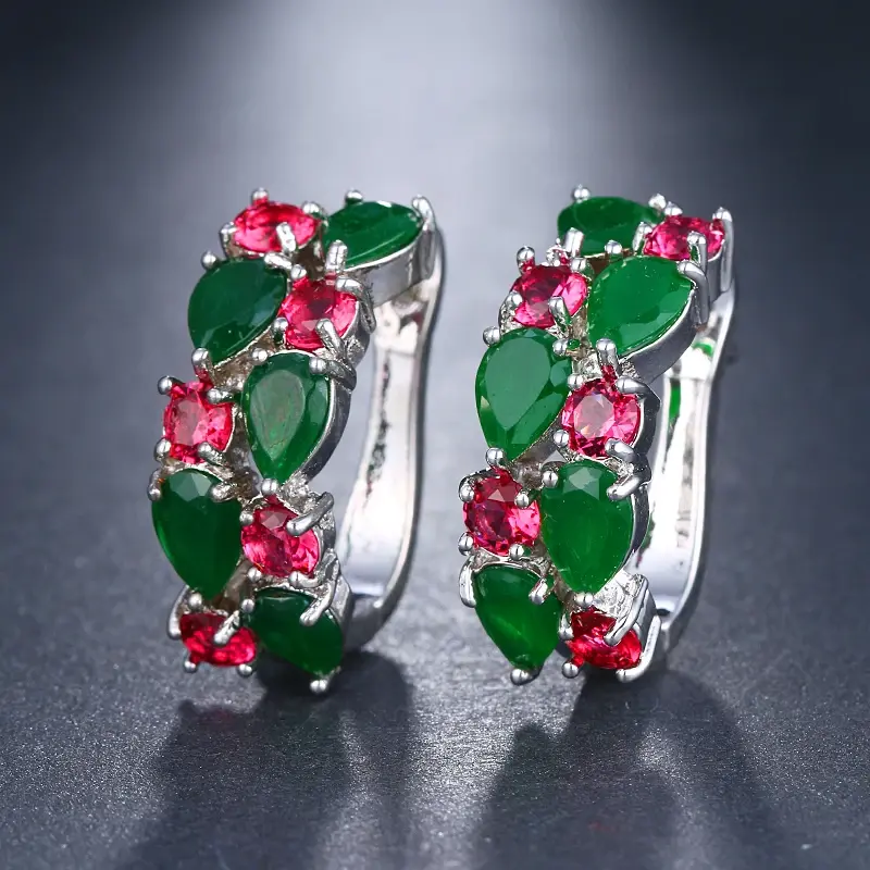 Thumbnail: Luxury CZ Zircon Multi Color Earrings
