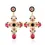 Thumbnail: Vintage Black Pink Crystal Cross Drop Earrings