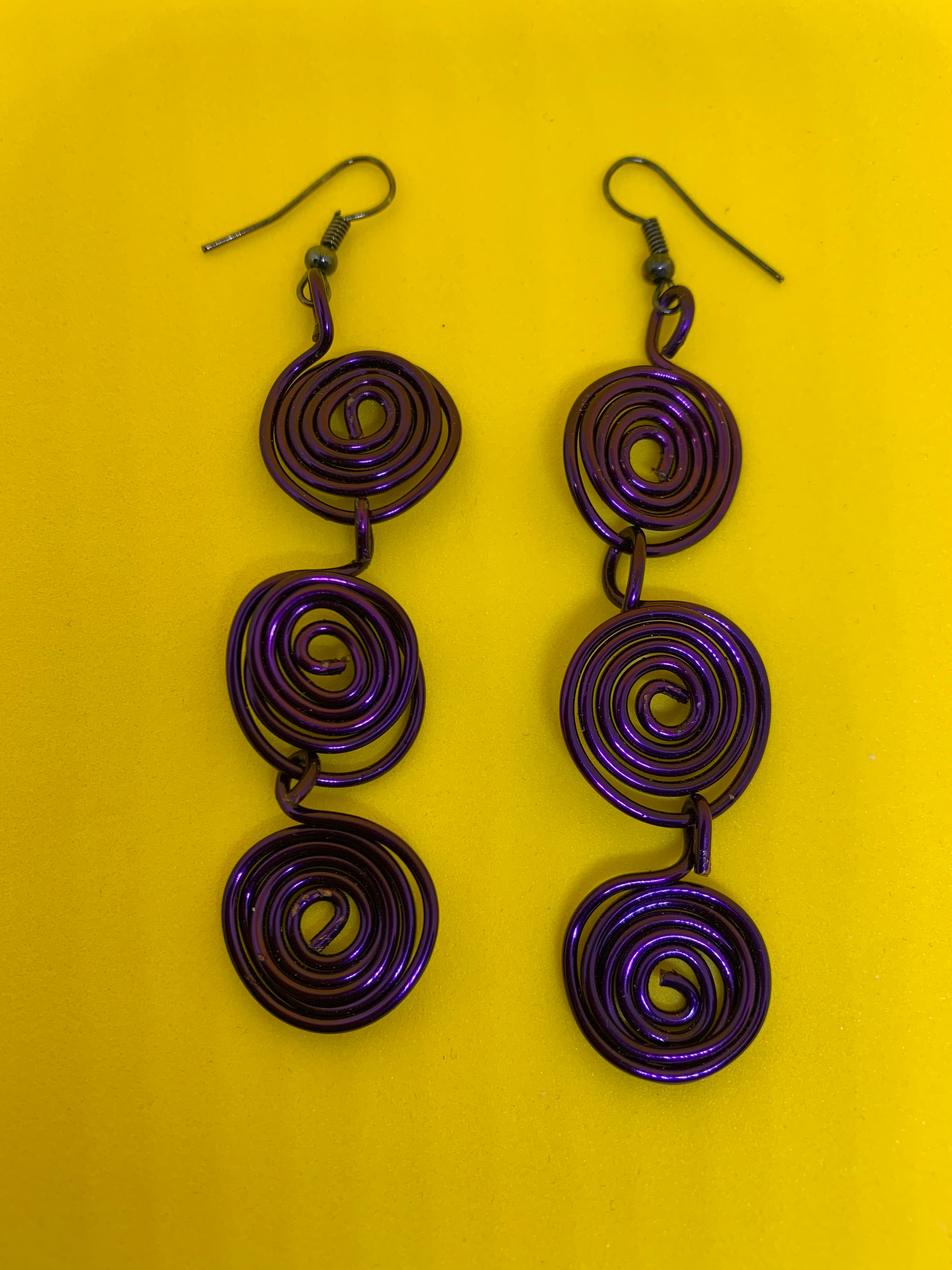 Spiral Earrings - Purple