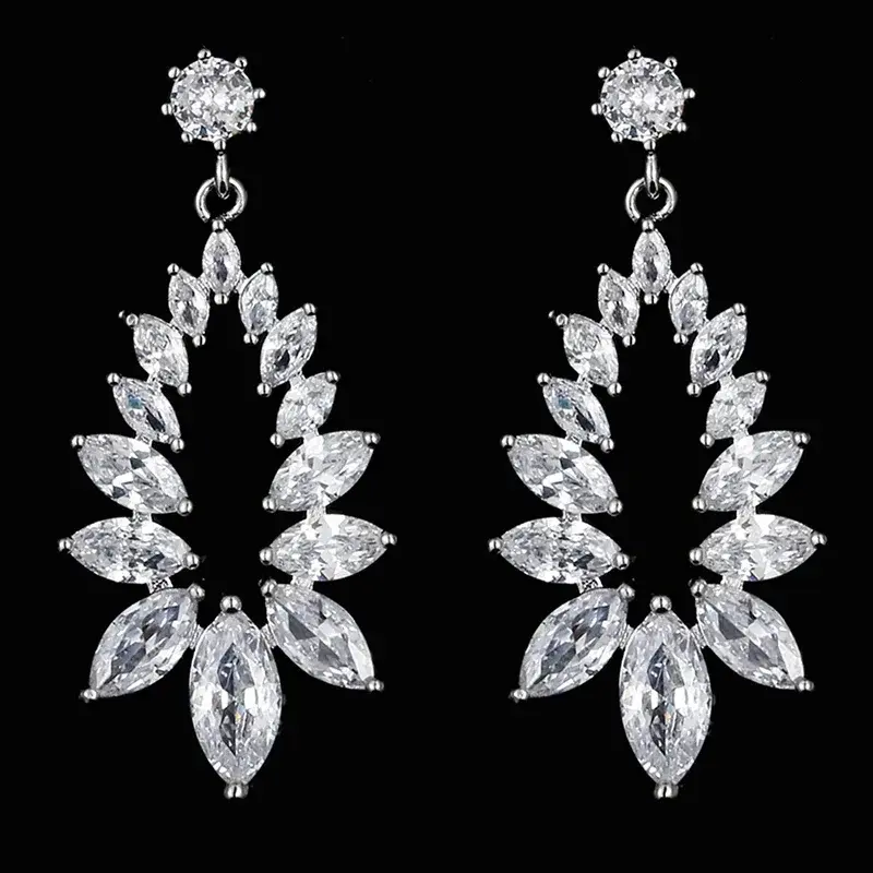 Thumbnail: LXOEN Marquise Cut Flower Zirconia Crystal jewelry