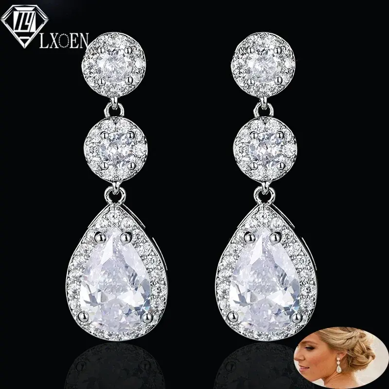 Thumbnail: LXOEN Marquise Cut Flower Zirconia Crystal jewelry