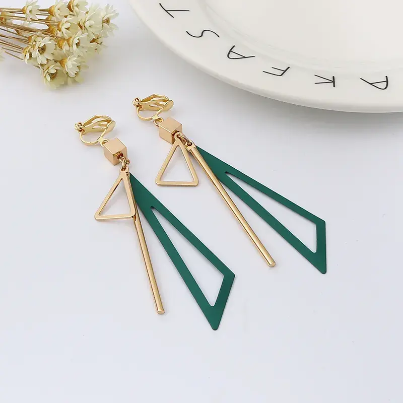 Thumbnail: Triangle Geometric Clip on Earrings