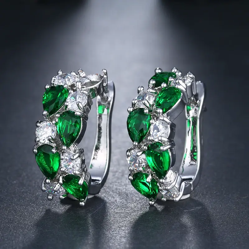 Thumbnail: Luxury CZ Zircon Multi Color Earrings