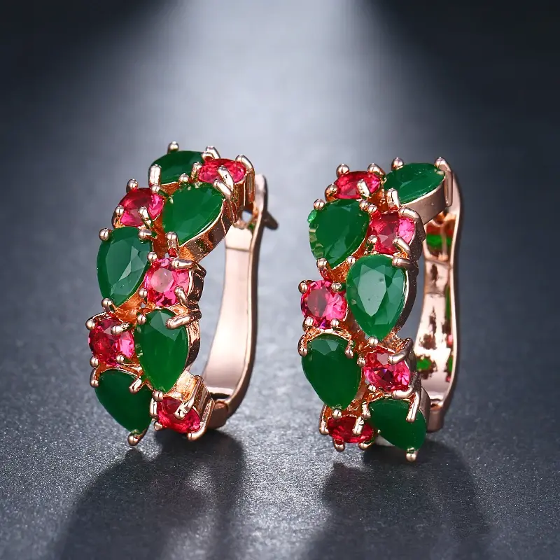 Thumbnail: Luxury CZ Zircon Multi Color Earrings