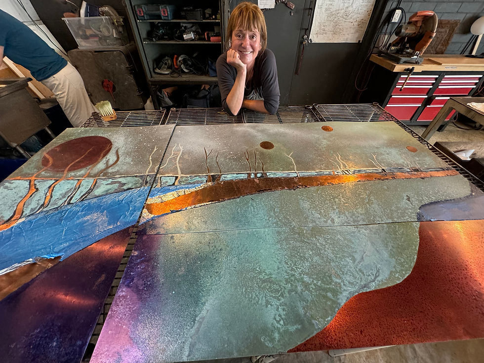 Jackie is a true alchemist, working across a massive range of metals to create pieces that feel less like decor and more like architectural anchors.