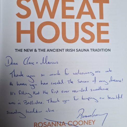 Sweat House Book inscription, Sauna, Ireland