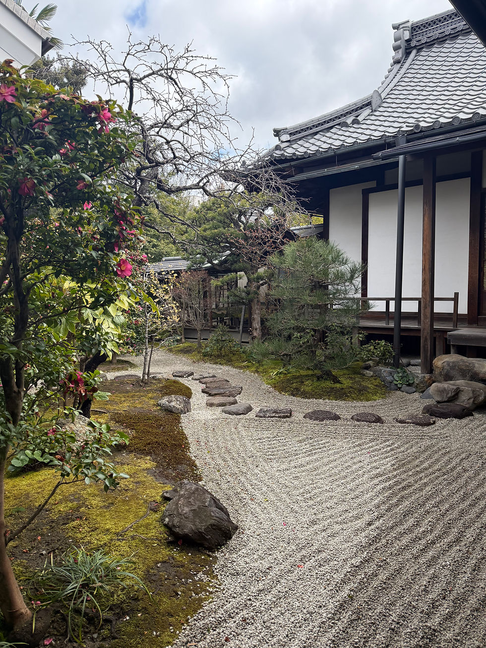 禅の空間に広がる庭。静けさと余白が感じられる日本の風景。