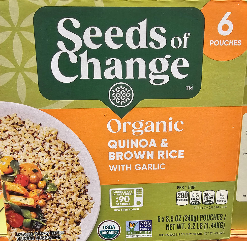 Seeds of Change Organic Quinoa & Brown rice 90-second microwave pouches are one of Costco's easy rice blend microwave pouch options.
