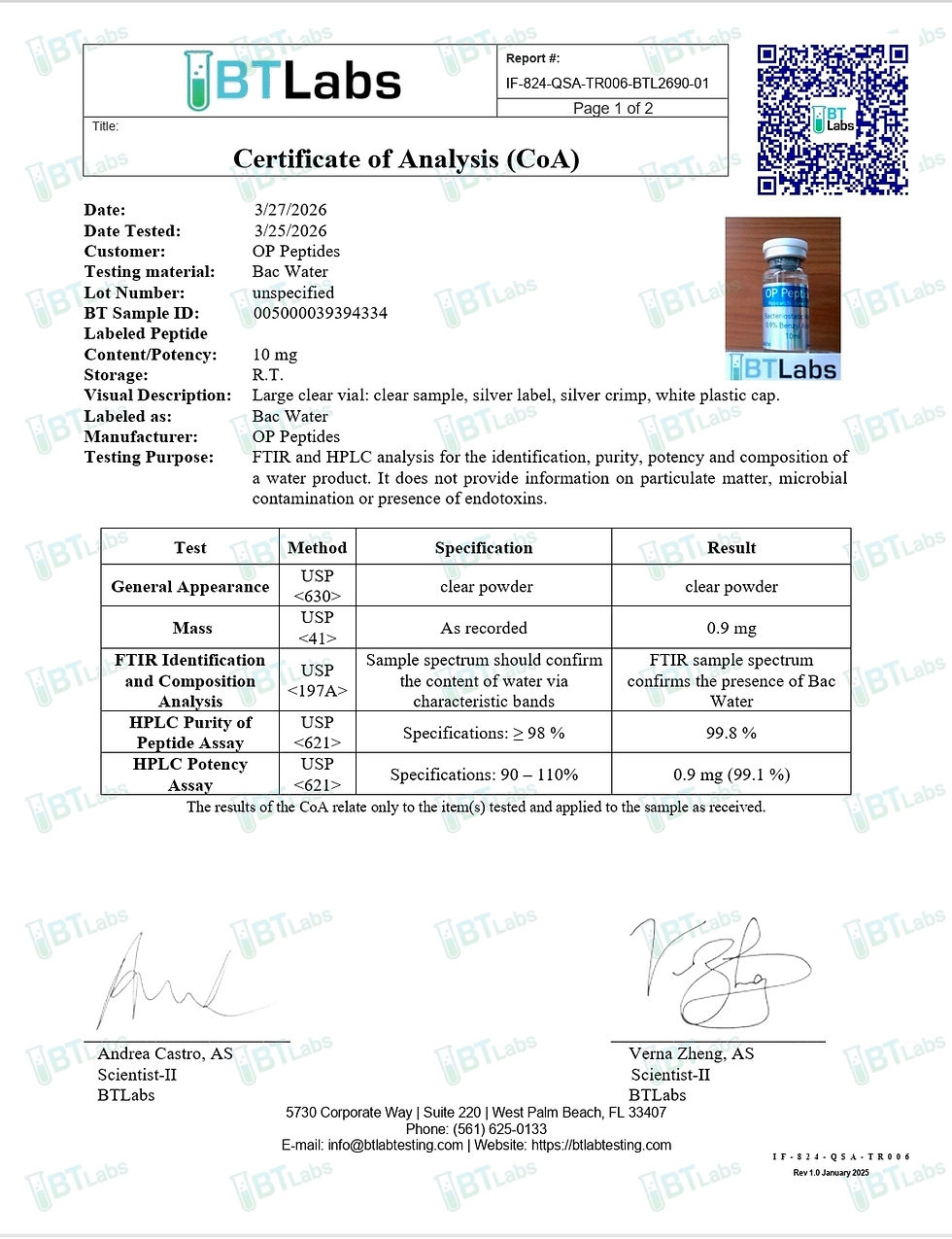 Thumbnail: Bacteriostatic Water 10ml