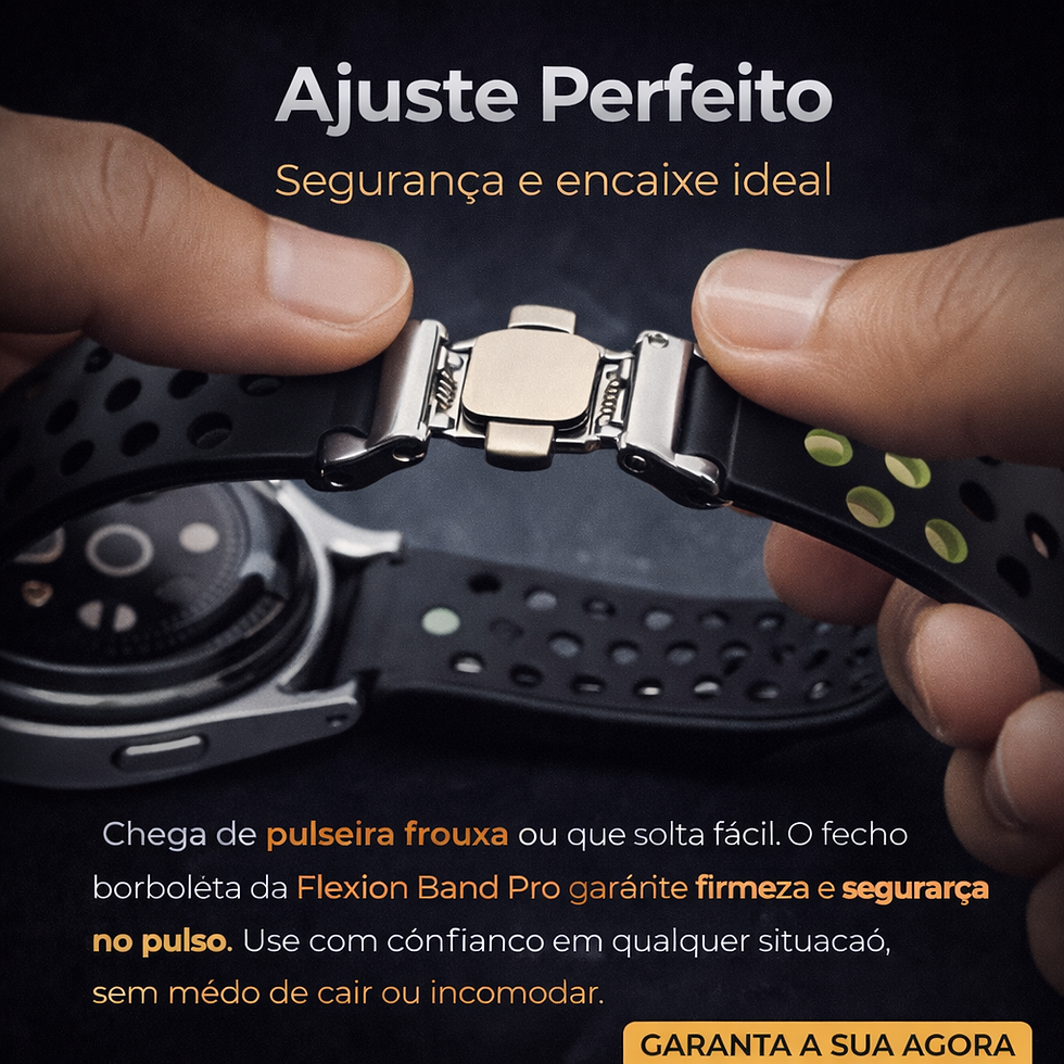 Miniatura: Pulseira de silicone com fecho borboleta para relógios Samsung e Huawei