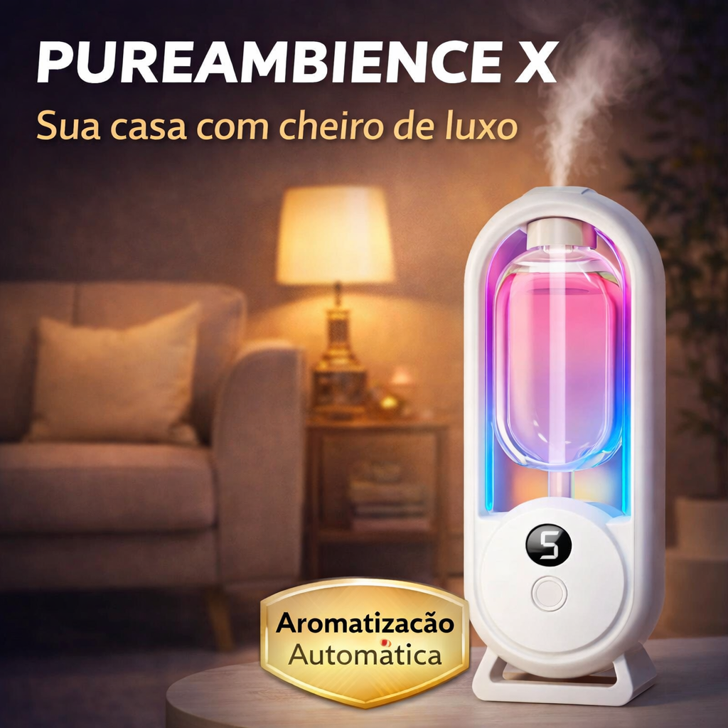 Difusor Aromatizador Automático USB PureAmbience X – Casa Perfumada 24h com Chei