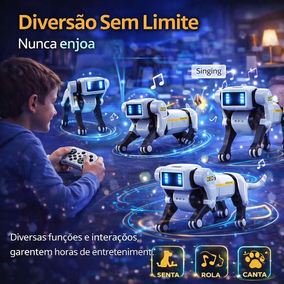Miniatura: RoboPet X 🤖 Cão Robô Inteligente com IA | Controle Remoto + Interativo + Presen