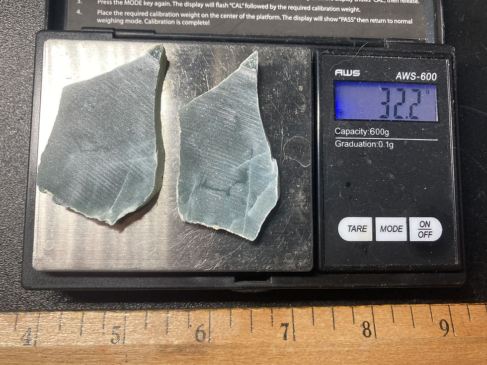 Thumbnail: Blue jadeite slabs - 32 grams