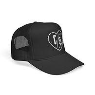BLACK TRUCKER HAT WITH CS HEART 