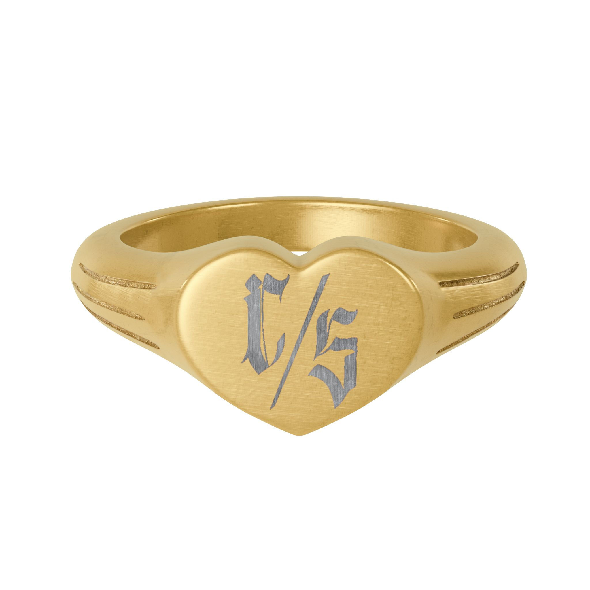 Engraved C/S Heart Ring