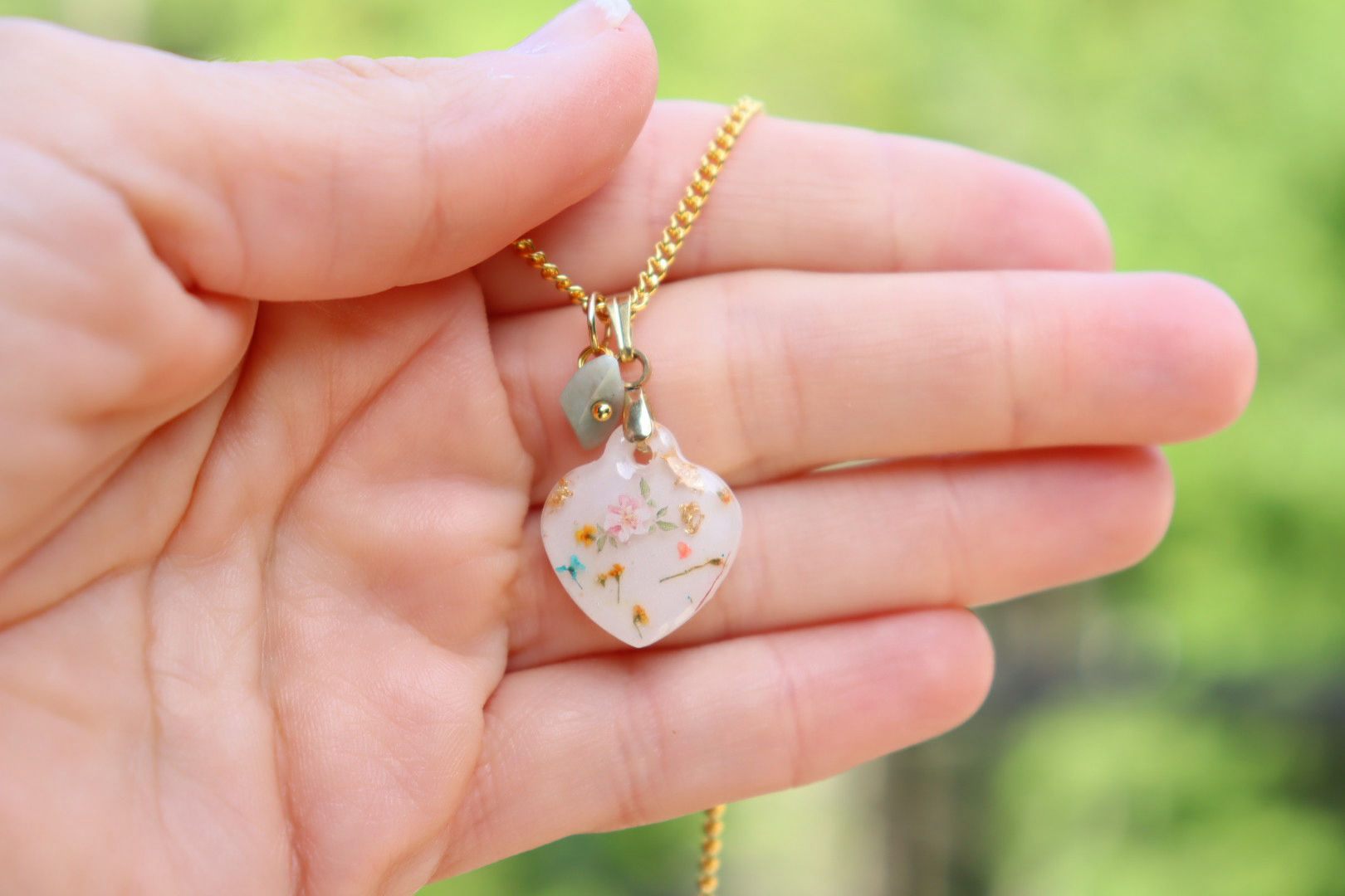 Collier cœur de jade 