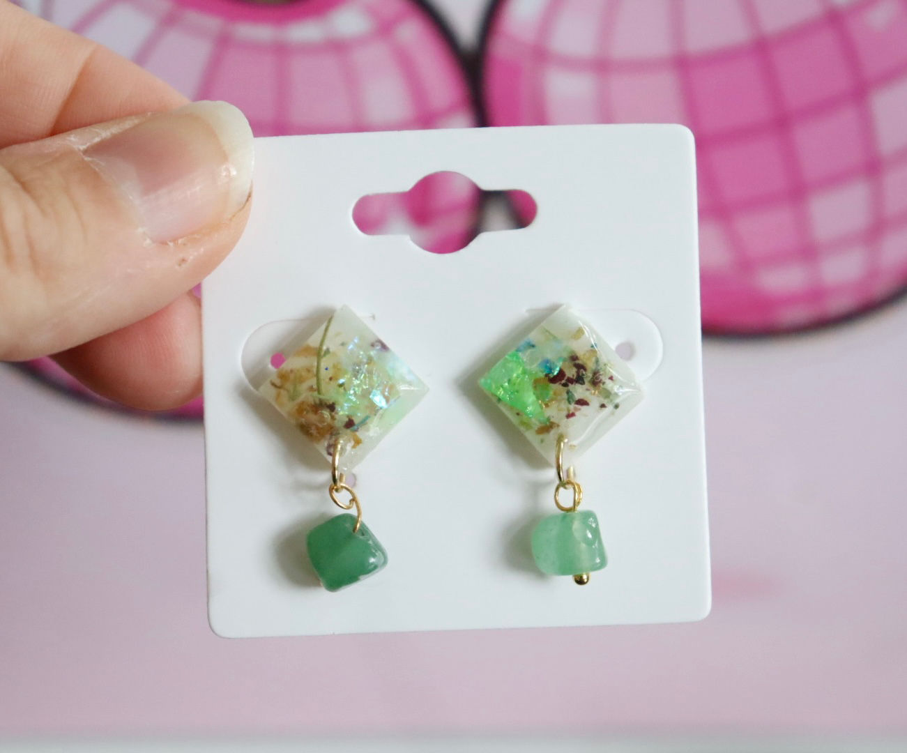 Boucles éclat de jade 