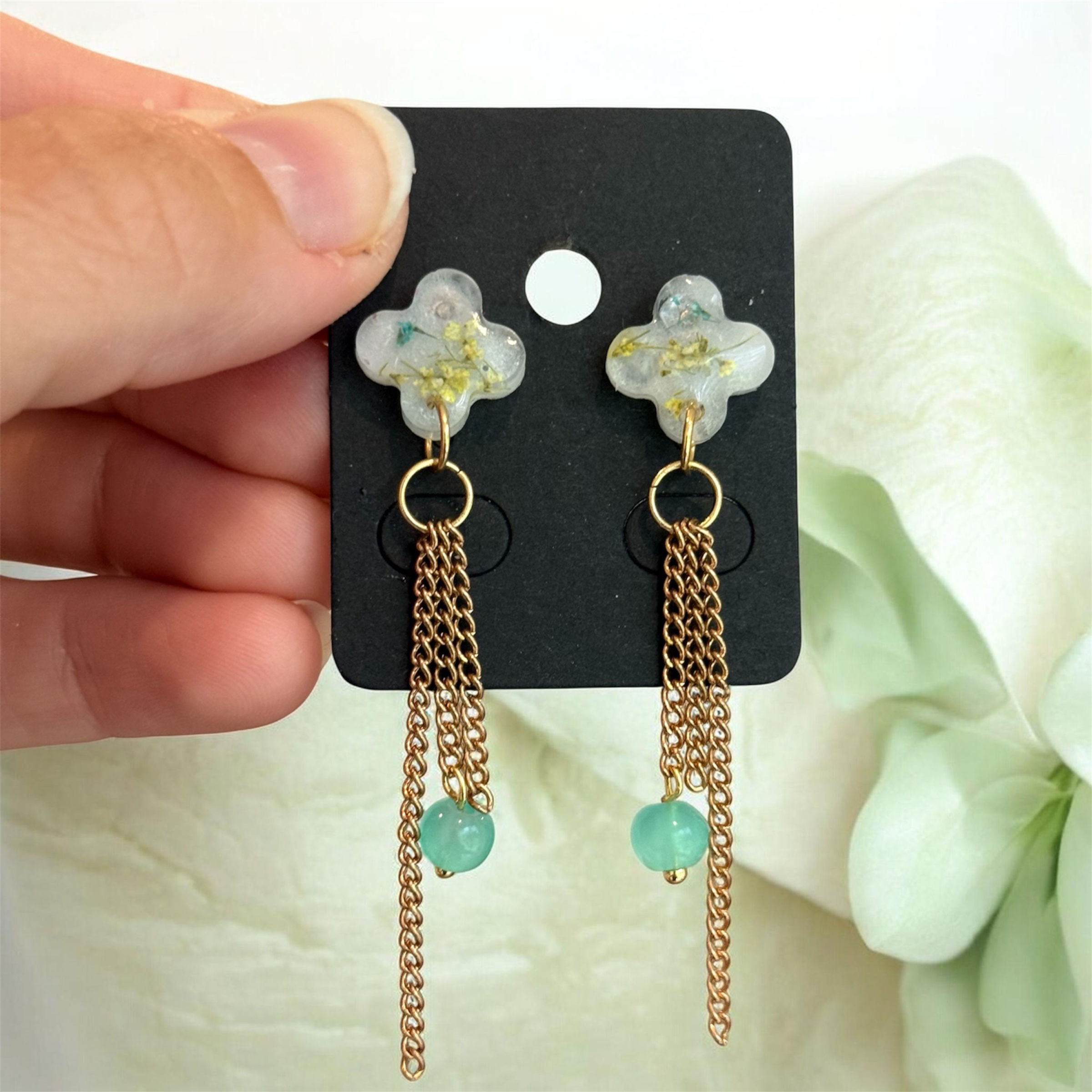 Boucles trefle floral 