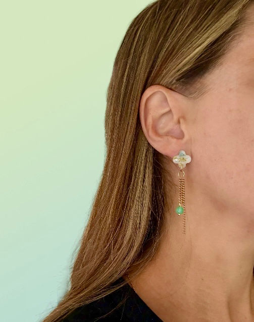 Miniature : Boucles trefle floral 