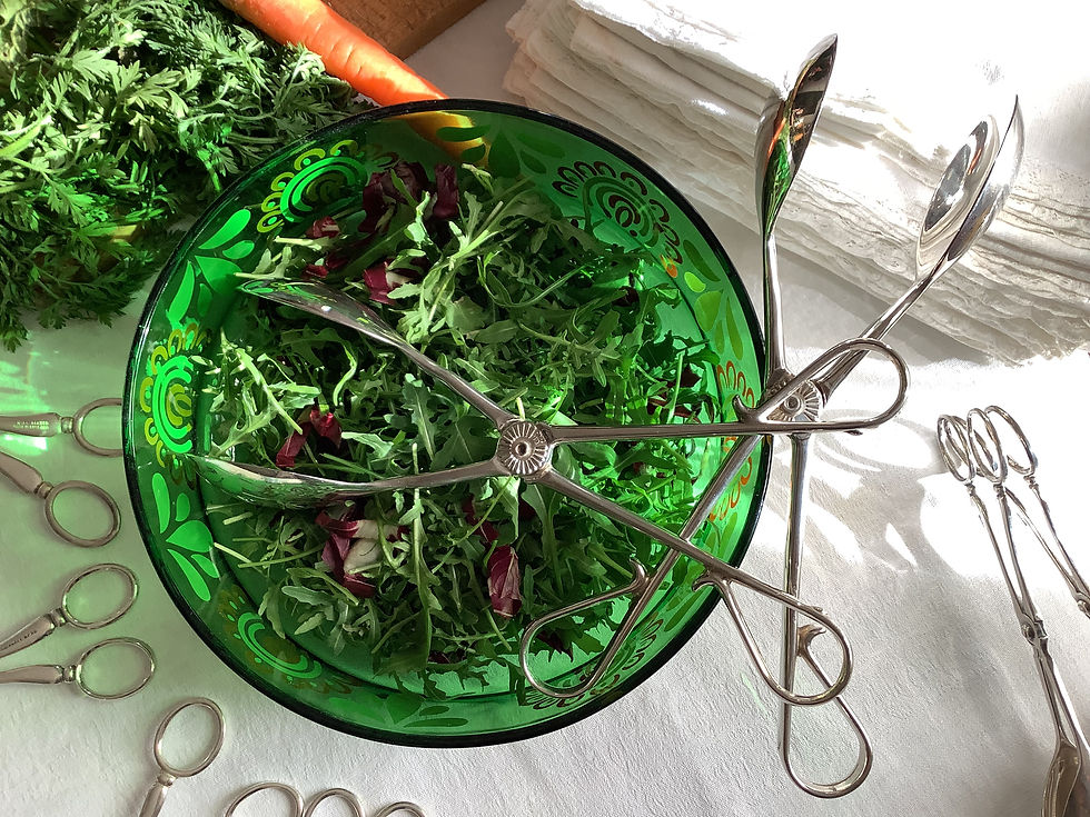Thumbnail: SALAD & FRUIT SERVING TONGS - VINTAGE - CIRCA 1980
