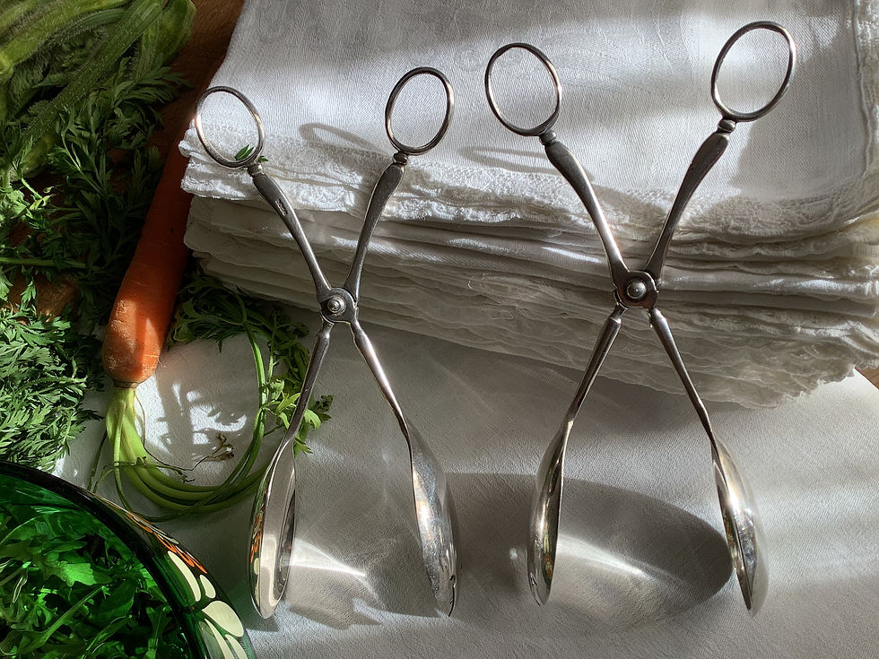 Thumbnail: 2 SALAD SERVING TONGS - VINTAGE - CIRCA 1960