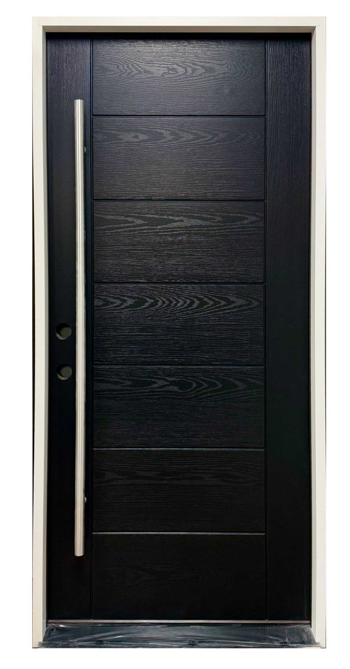 Long Handle 36" x 80" Hollywood Primed Textured fiberglass Exterior Prehung