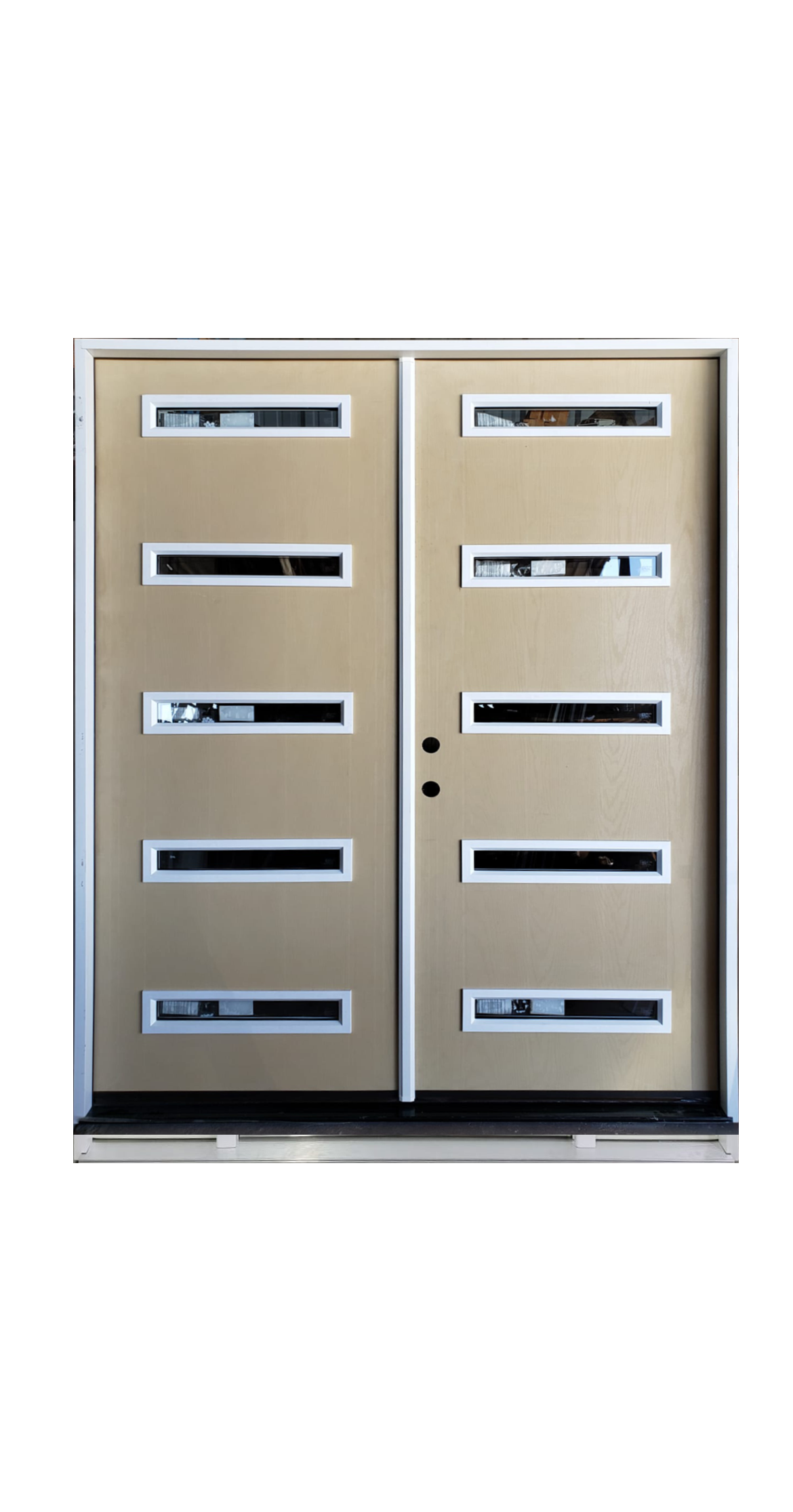 8ft 2-36in x 96in. 6 Horizontal Lights Smooth Fiberglass Prehung