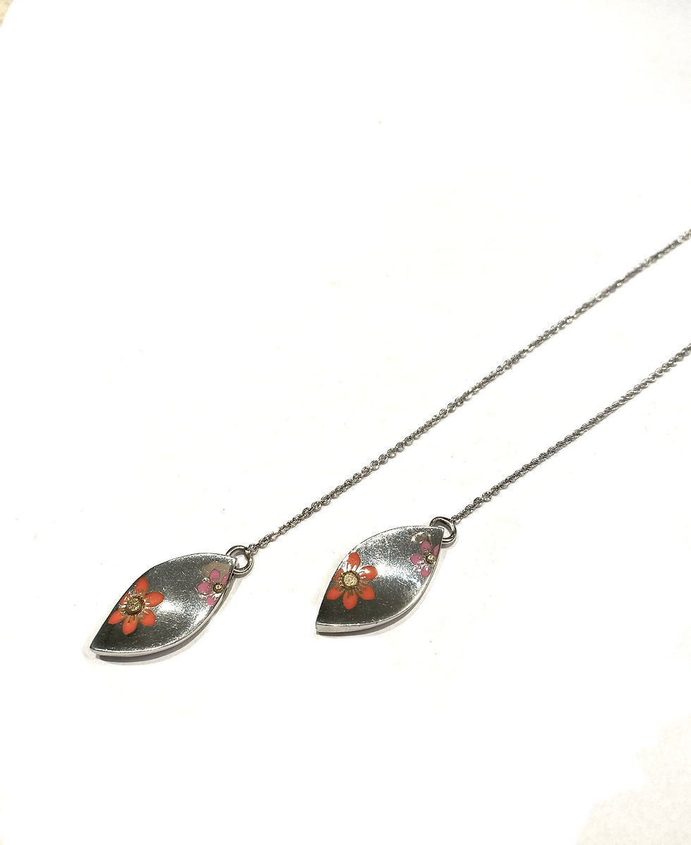 Miniatura: Collana Gocce Fiori Rossi 698360