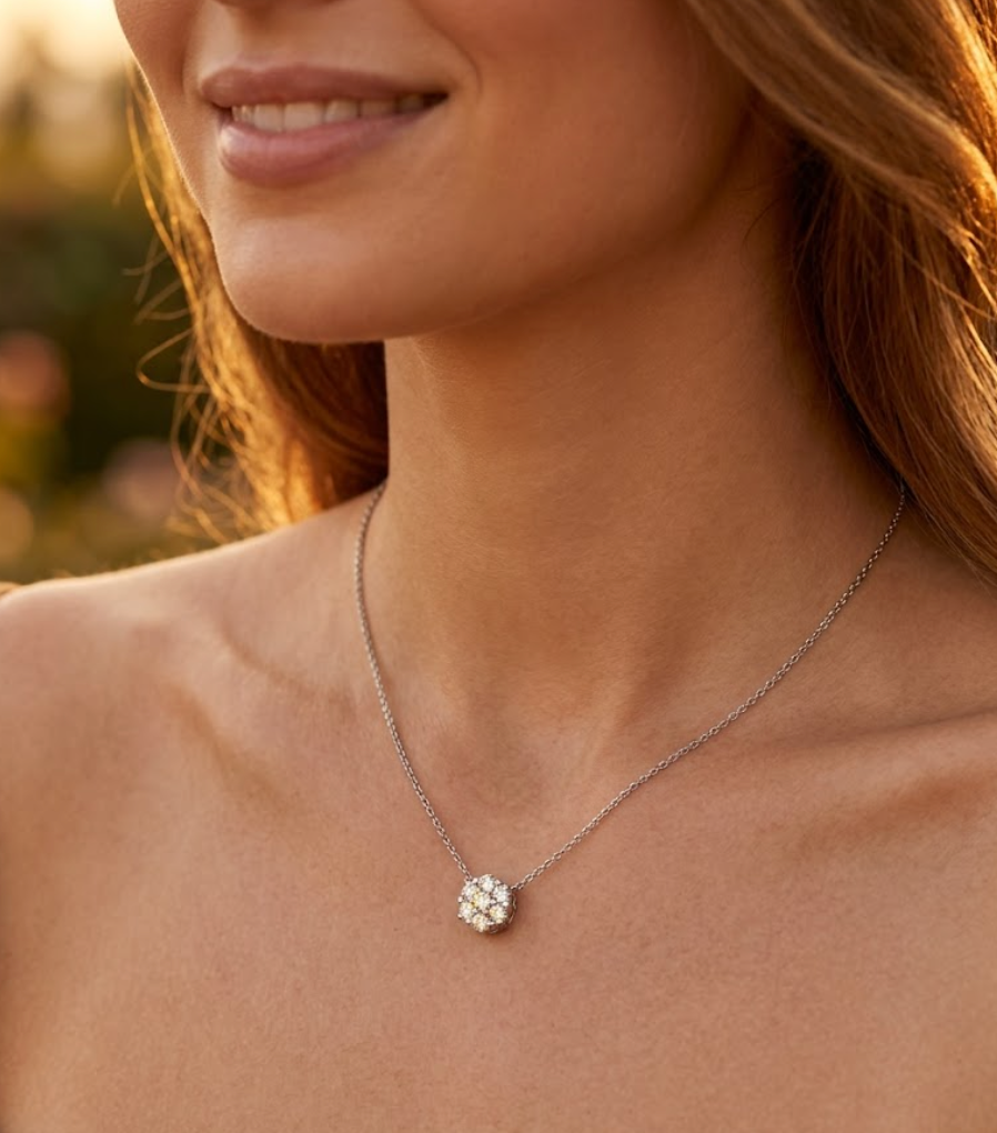 Collana Punto luce in Oro Bianco 989383