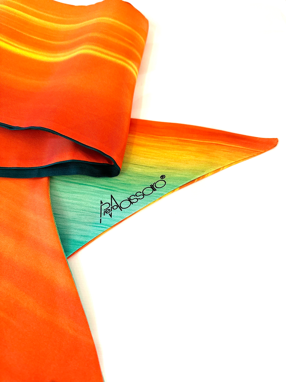 Miniatura: Piero Massaro foulard in seta TRAMONTO SPIAGGIA