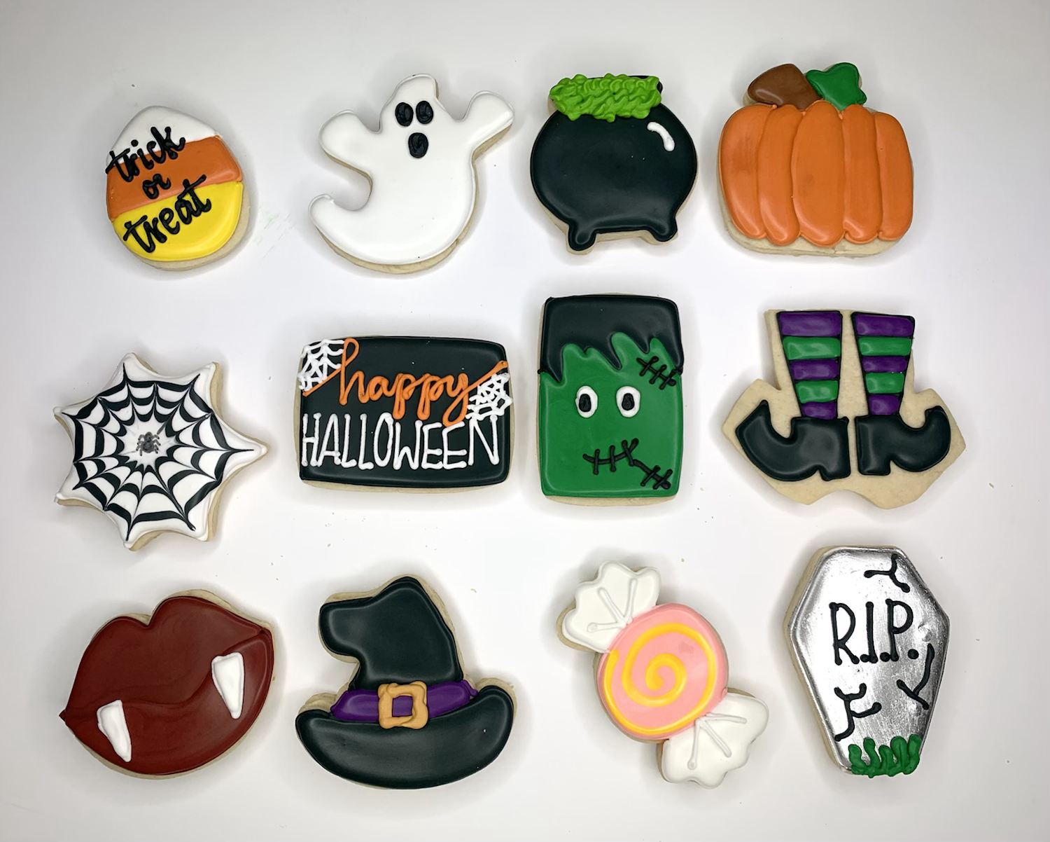 Decorated Halloween Sugar Cookie Dozen