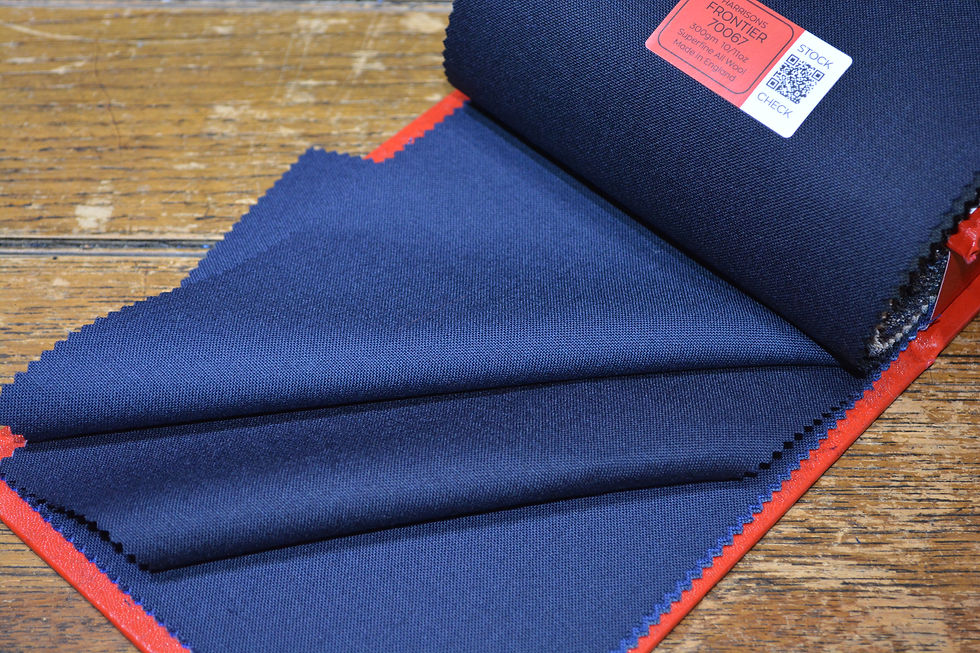 ビジネススーツ定番 英国生地 Harrisons Frontier ソリッド(無地)ネイビー