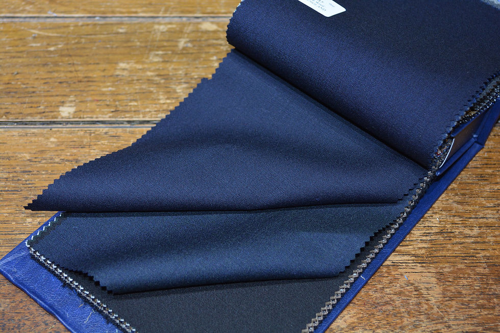 春夏向け 英国スーツ生地 ネイビー無地 SCHOFIELD & SMITH