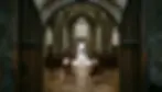 String quartet setup inside a stone church for best classical songs for wedding entrance, cello resting against a chair