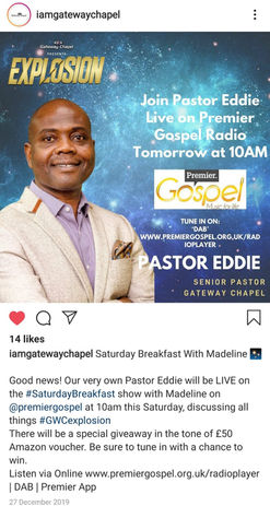 Pastor Eddie at Premier Gospel
