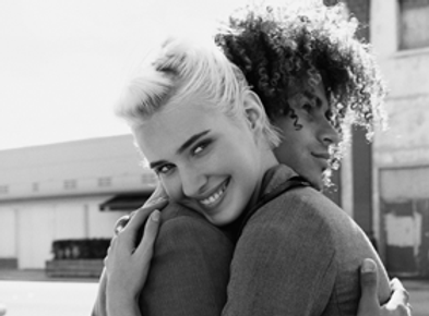 Hugging Couple B&W